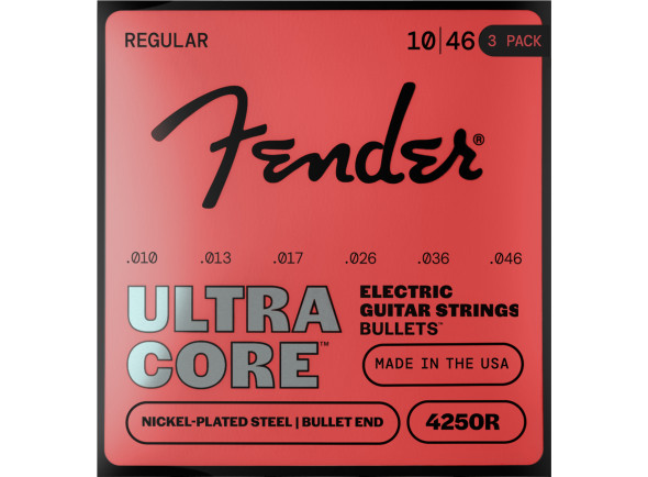 Fender 4250R Ultracore Nickel Plated Steel Bullet End 10-46 3-Pack Fender 4250R Ultracore Nickel Plated Steel Bullet End 10-46 3-Pack